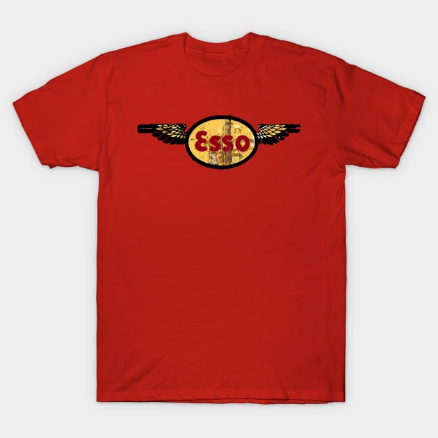 ESSO  EXXON VINTAGE AVIATION GRAPHIC SIGN T-Shirt by Overthetopsm